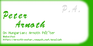 peter arnoth business card